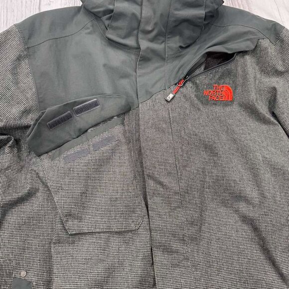 The North Face HYVENT Full Zip Ski Jacket Large Houndstooth Green Mens No Hood - Picture 2 of 16